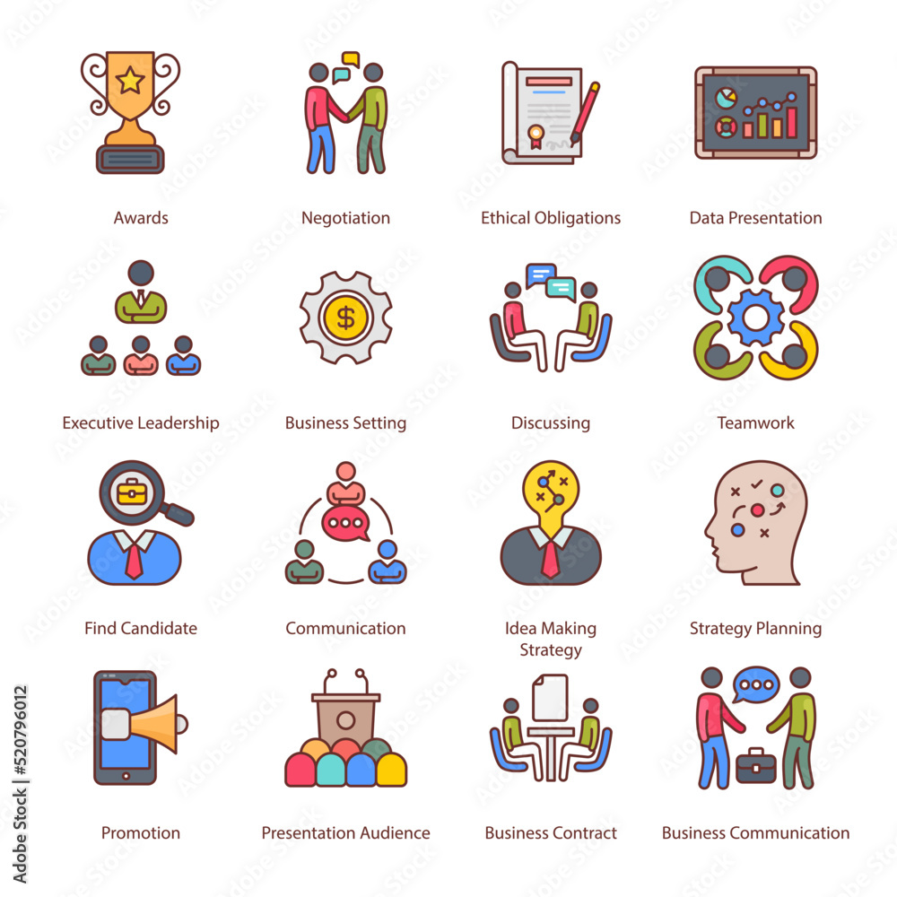 Business And Managment Filled Icons - Stroked, Vectors Business And Managment Filled Icons - Stroked, Vectors