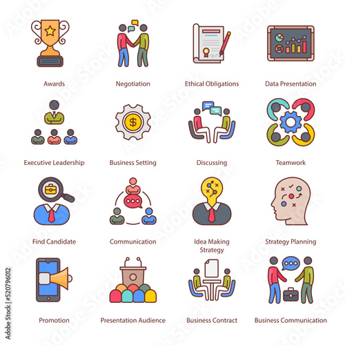 Φωτογραφία Business And Managment Filled Icons - Stroked, Vectors