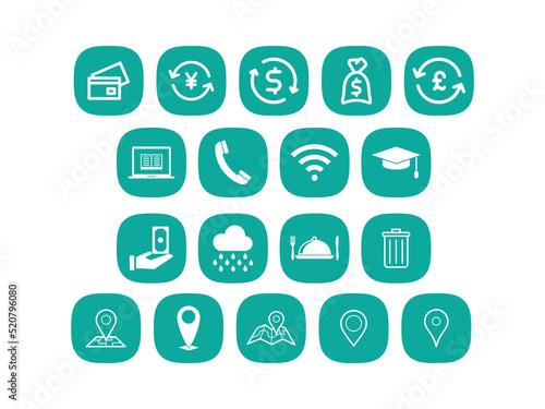 Various icons button set