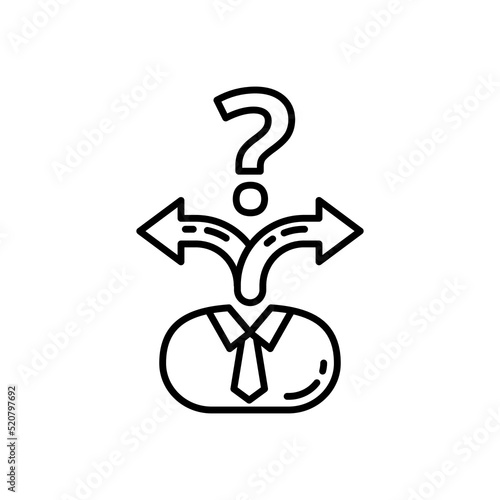 Confusion In Decision Making icon in vector. Logotype