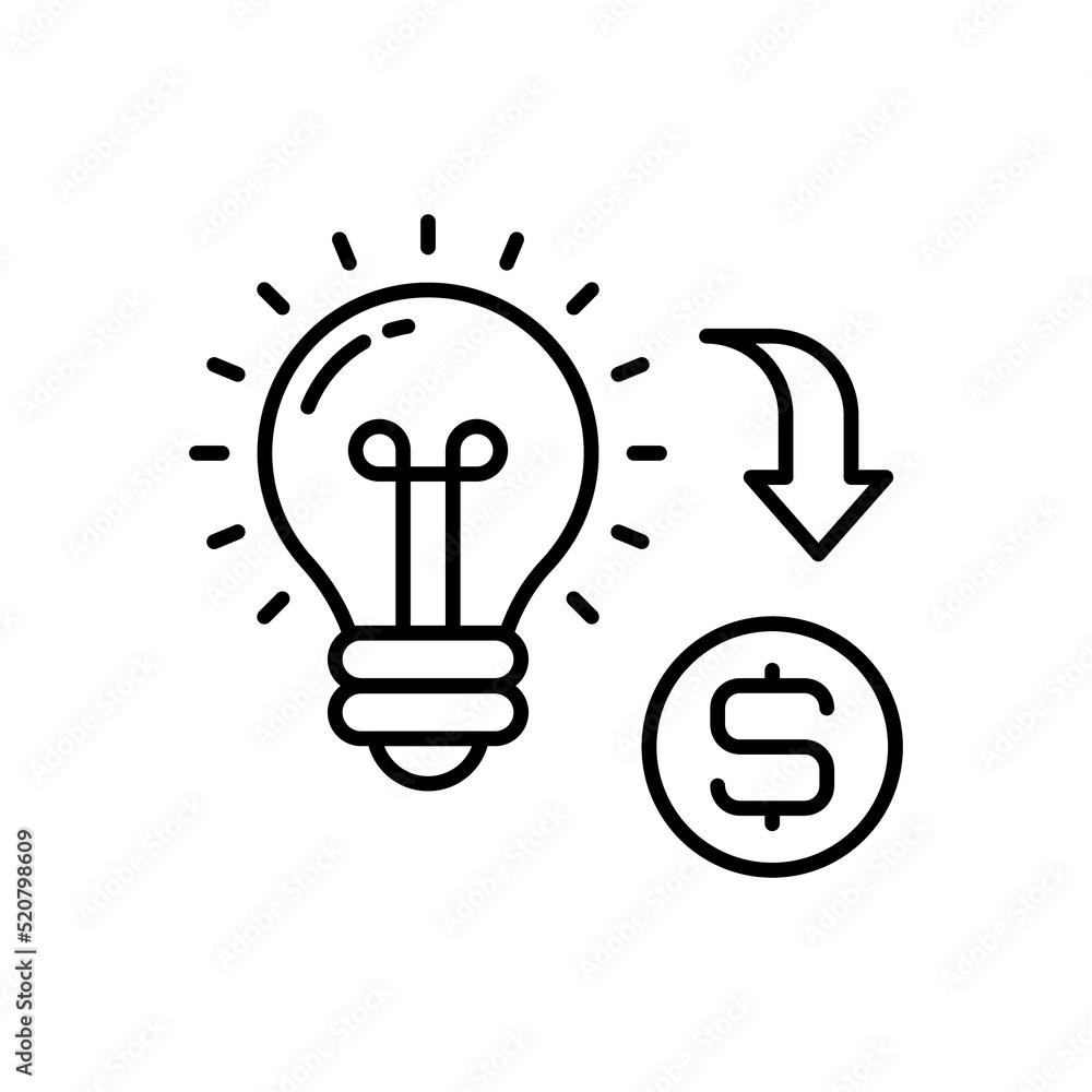 Fototapeta premium Idea Make Money icon in vector. Logotype