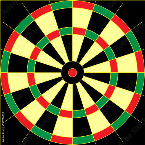 image of a colored target on a black background. For darts or goals