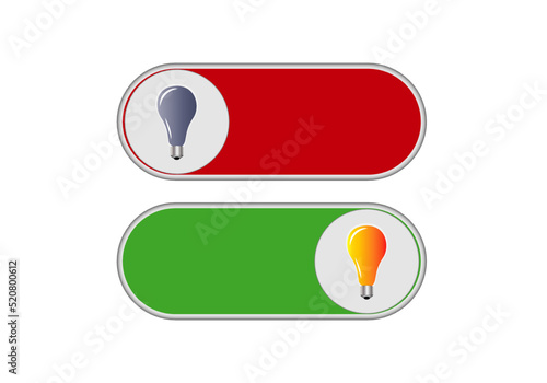 Iconos de luz encendida y apagada. Ahorro energético de la electricidad