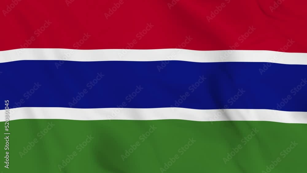 realistic Republic of the Gambia waving flag. smooth 4k video seemless loop realistic Republic of the Gambia waving flag. smooth 4k video seemless loop