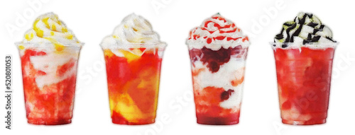 watercolor set with smootie...