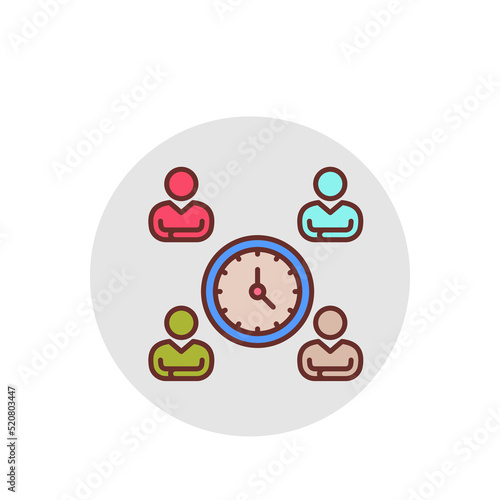 Meeting Time icon in vector. Logotype