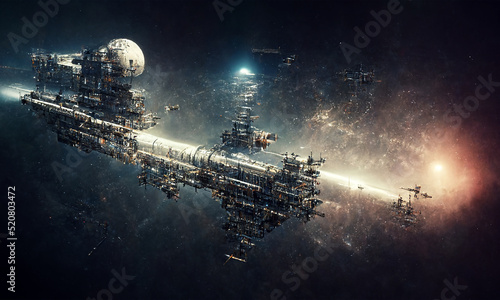 Fototapeta Naklejka Na Ścianę i Meble -  intergalactic space station, digital art