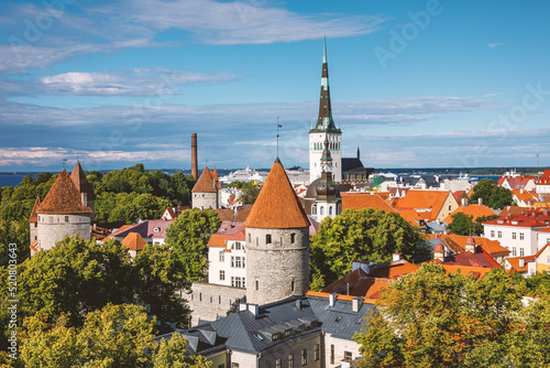 Summer Tallinn Old Town In Estonia. photo
