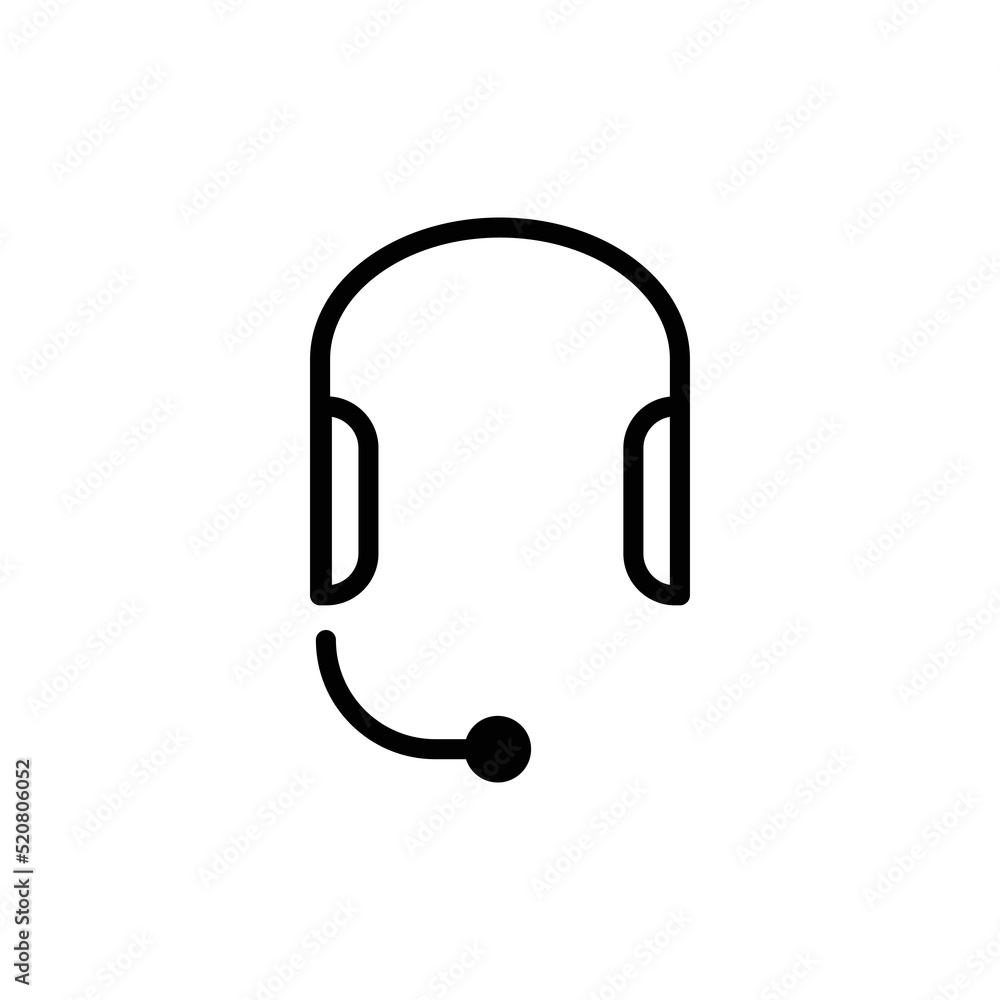 Headphone Icon Sign Vector Isolated on Whtie Artboard