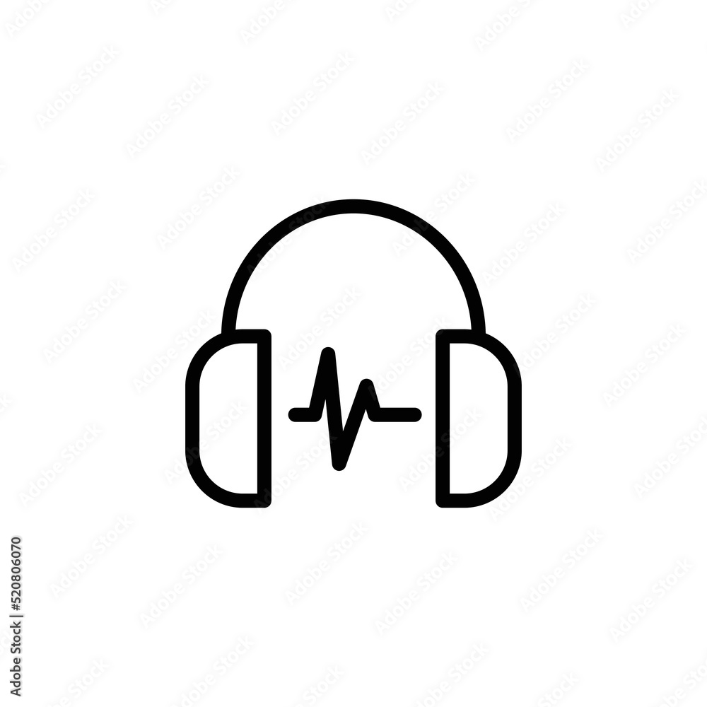 Headphone Icon Sign Vector Isolated on Whtie Artboard Headphone Icon Sign Vector Isolated on Whtie Artboard