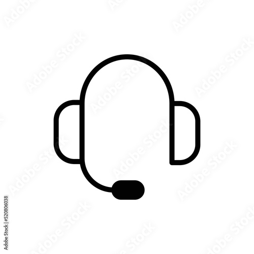 Headphone Icon Sign Vector Isolated on Whtie Artboard