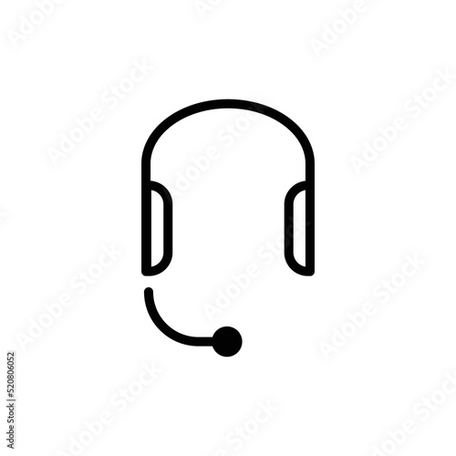 Headphone Icon Sign Vector Isolated on Whtie Artboard