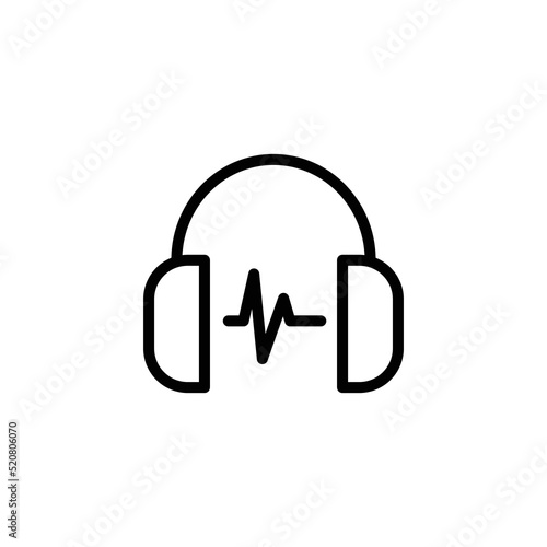 Headphone Icon Sign Vector Isolated on Whtie Artboard