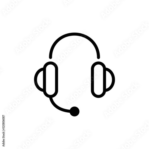 Headphone Icon Sign Vector Isolated on Whtie Artboard