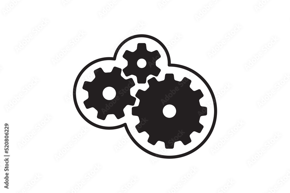 Setting icon vector with work cog gear element. Cogweel mechanism symbol. Setting icon vector with work cog gear element. Cogweel mechanism symbol.
