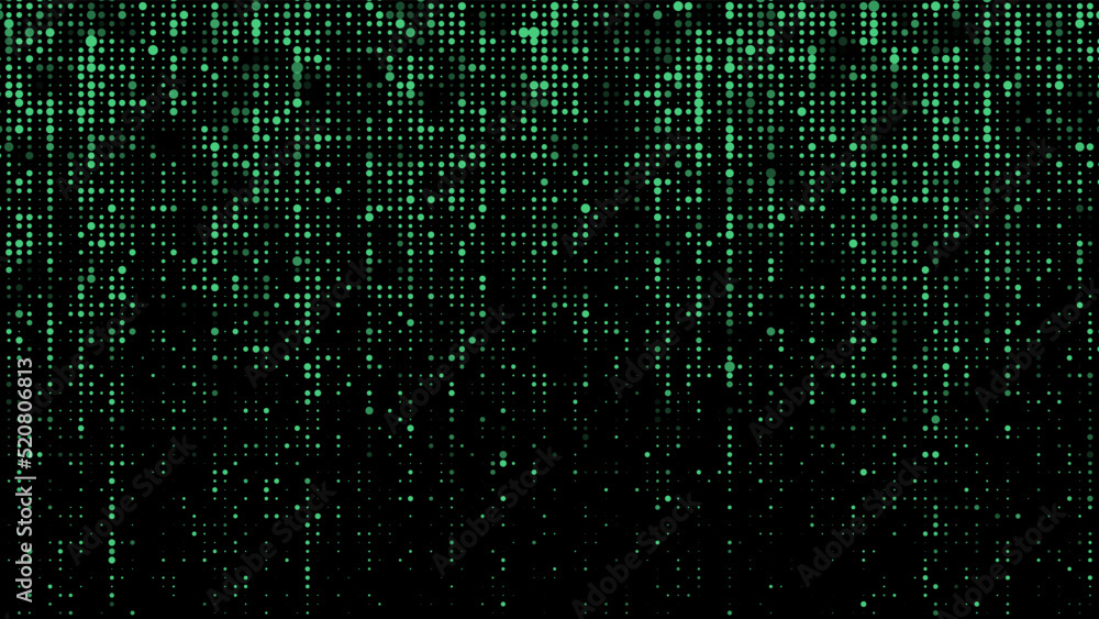 Digital vector green matrix. Futuristic dots background. Cyber texture with particles different size. Technology illustration. Digital vector green matrix. Futuristic dots background. Cyber texture with particles different size. Technology illustration.