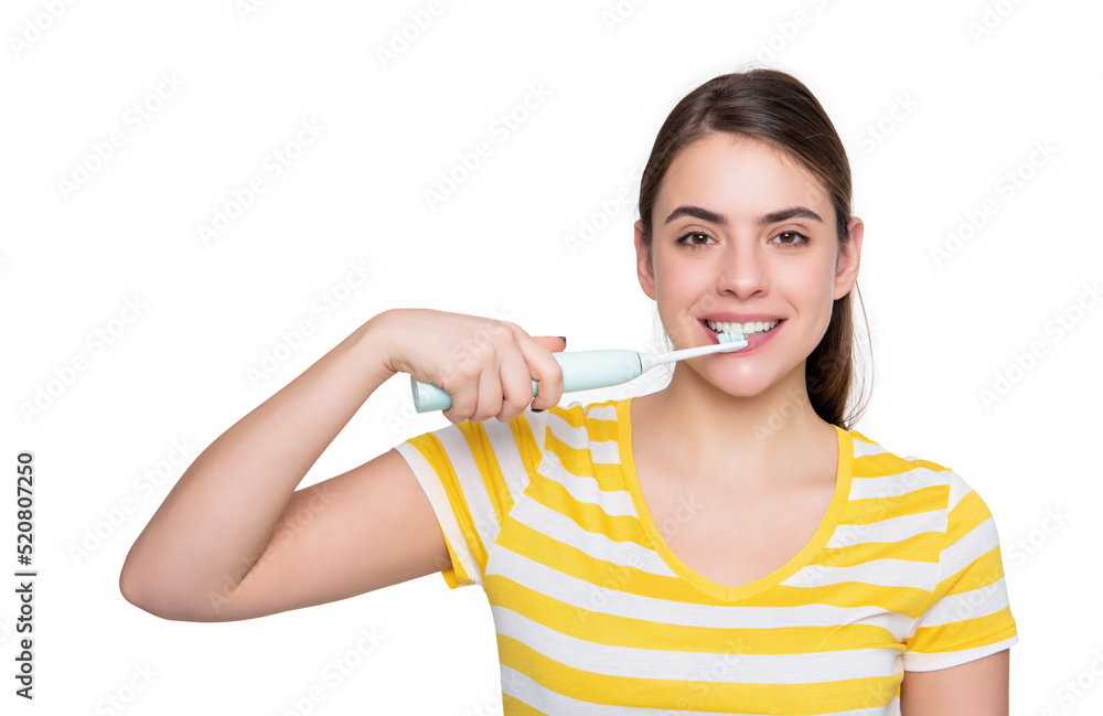 smiling young girl with toothbrush isolated on white background smiling young girl with toothbrush isolated on white background