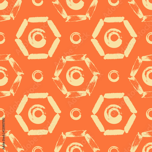 Seamless pattern with brush strokes elements Vector illustration