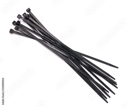 Black plastic cable ties