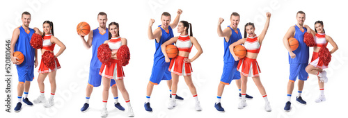 Set of cheerleader and bask...