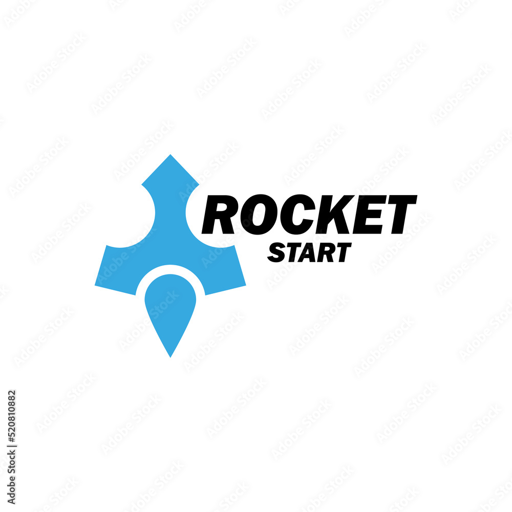 Small rocket logo blue color, abstract launch starship toys, startup new business symbol. Small rocket logo blue color, abstract launch starship toys, startup new business symbol.