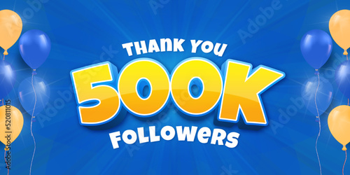 Editable text Thank you 500k followers for subscribe with comic style