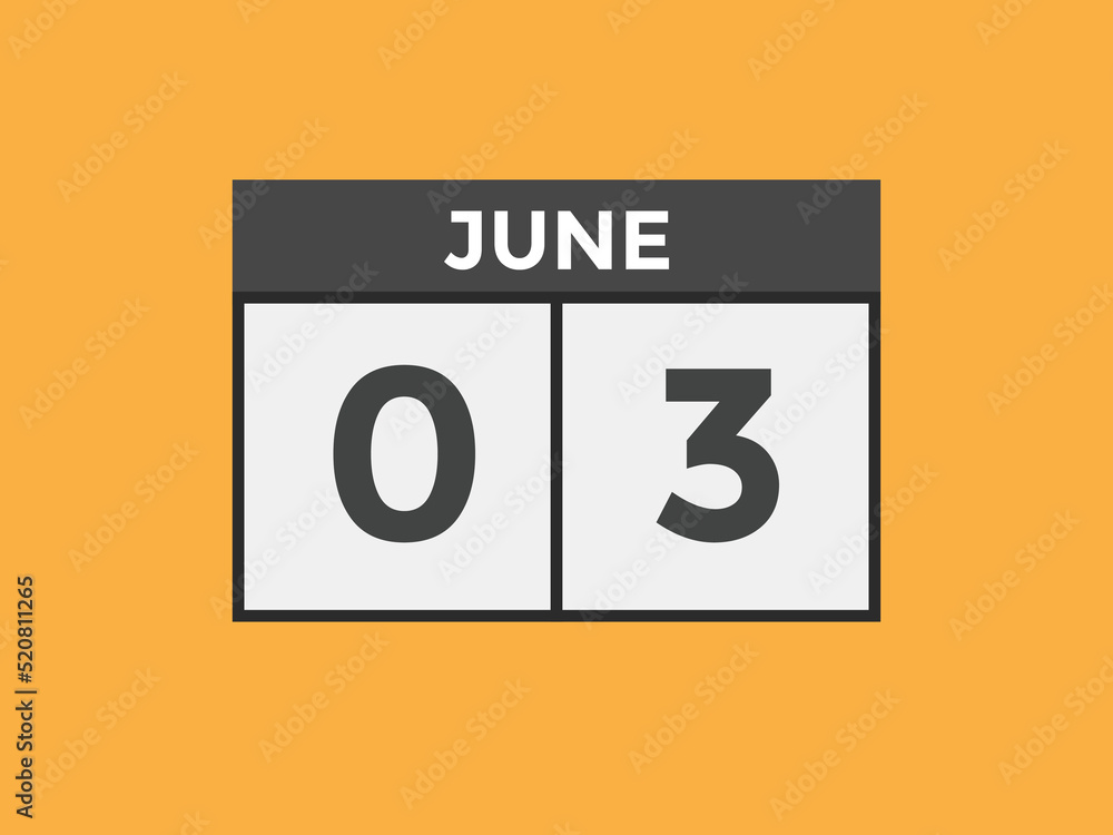 june 3 Calendar icon Design. Calendar Date 3rd june. Calendar template
june 3 Calendar icon Design. Calendar Date 3rd june. Calendar template