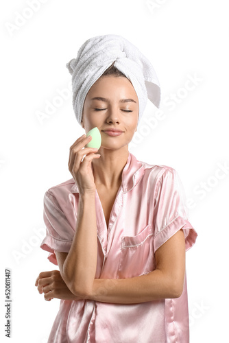 Pretty young woman with gre...