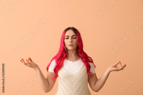 Beautiful woman with bright...