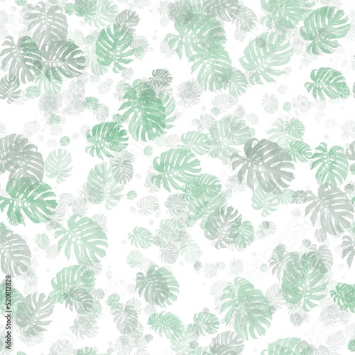 floral herbal leaves abstract seamless background pattern colorful fabric design print wrapping paper digital illustration texture wallpaper © Ekaterina