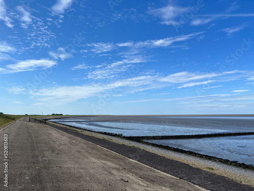 Sea dyke and the Wadden sea around Zurich