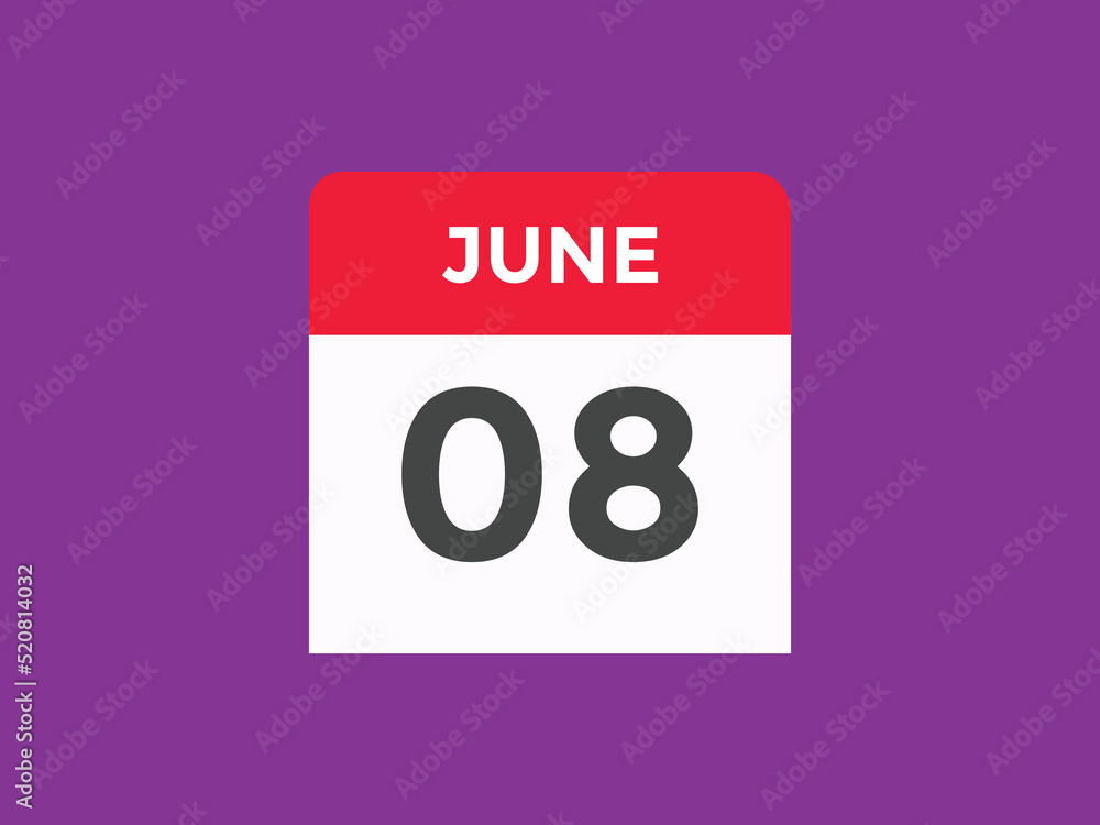 june 8 calendar reminder. 8th june daily calendar icon template. Vector illustration
june 8 calendar reminder. 8th june daily calendar icon template. Vector illustration
