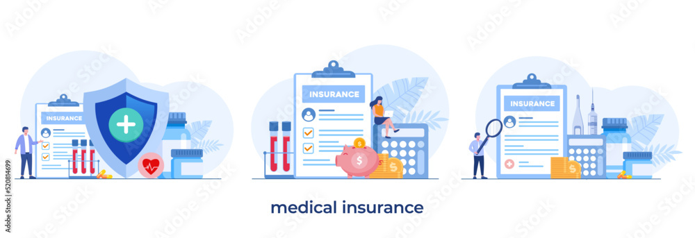 Health insurance, health insurance, protection concept, umbrella, healthcare, landing page flat illustration vector landing page