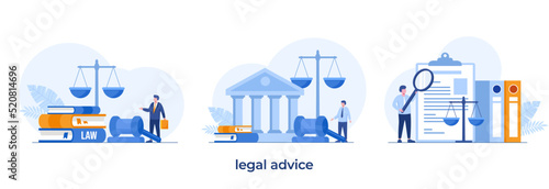 Fototapeta legal advice, justice, consultation, law firm and legal services concept, lawyer consultant, flat illustration vector