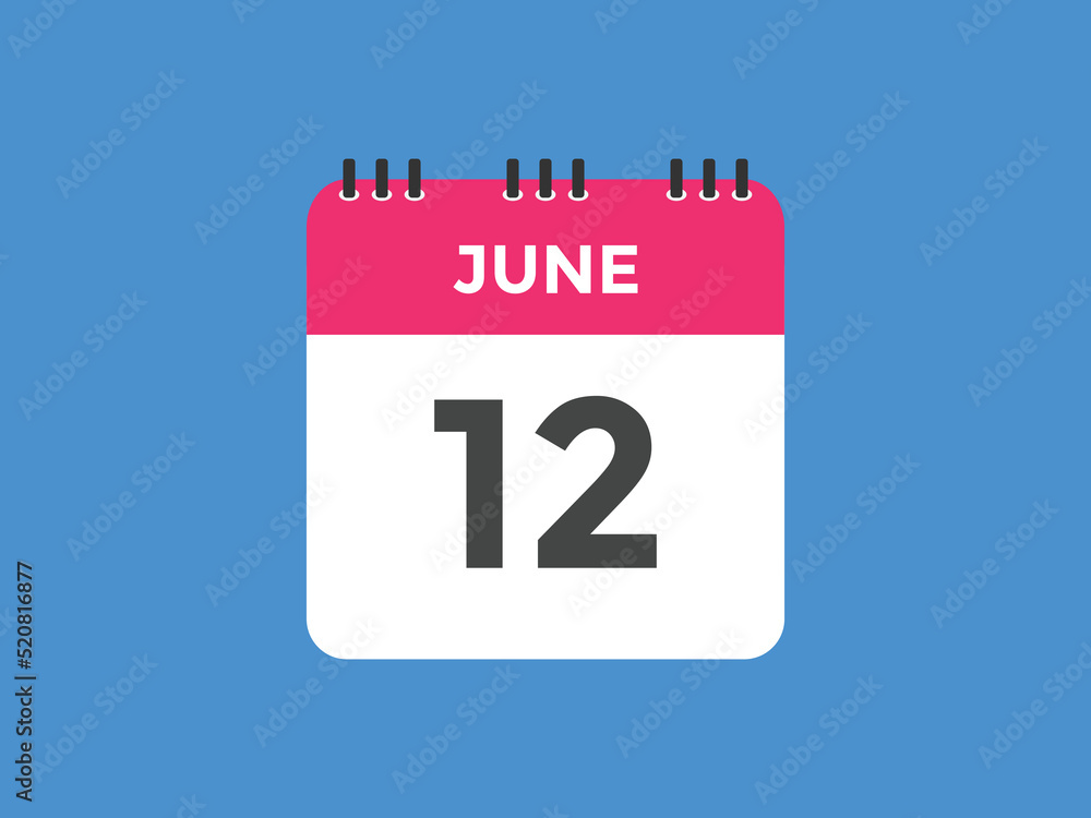 june 12 calendar reminder. 12th june daily calendar icon template. Vector illustration
june 12 calendar reminder. 12th june daily calendar icon template. Vector illustration
