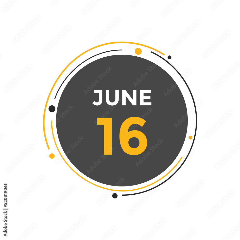 june 16 Calendar icon Design. Calendar Date 16th june. Calendar template
june 16 Calendar icon Design. Calendar Date 16th june. Calendar template