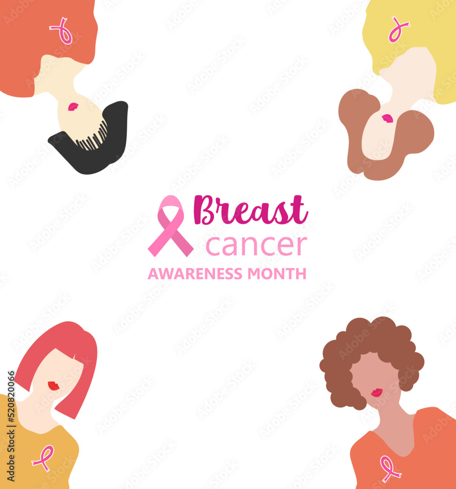 Breast cancer awareness background. October is month of breast cancer awareness in the world. Dedsign with woman and pink ribbon. Vector. Breast cancer awareness background. October is month of breast cancer awareness in the world. Dedsign with woman and pink ribbon. Vector.