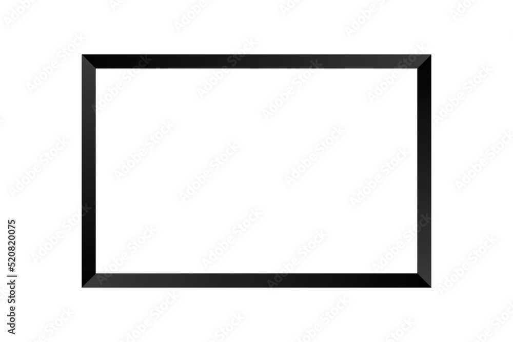 Realistic Black Picture Frame Isolated On White Background. Vector Illustration Realistic Black Picture Frame Isolated On White Background. Vector Illustration