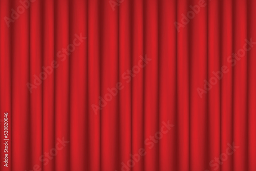 Red Curtain Closed Background. Celebration Event or Grand Opening Backdrop. Wallpaper Vector