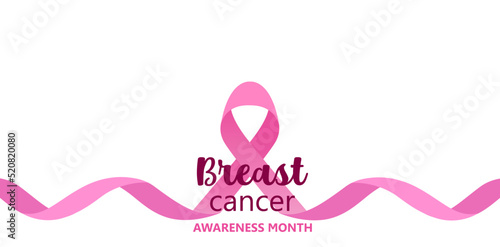 Breast cancer awareness background. October is month of breast cancer awareness in the world. Dedsign with pink ribbon. Vector.
