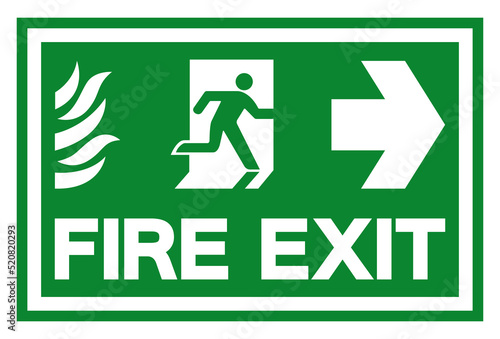 Fire Exit Symbol Sign, Vector Illustration, Isolate On White Background Label. EPS10