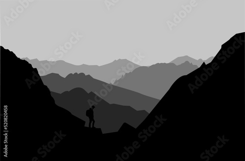 mountain outlines in black and white020822