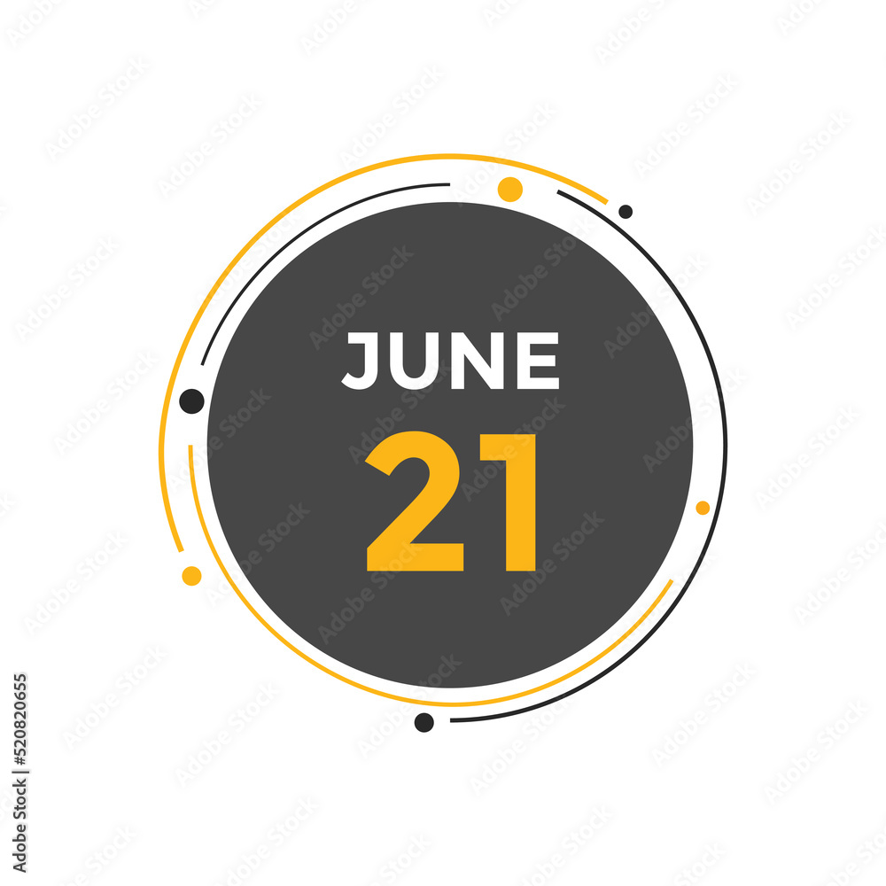 june 21 Calendar icon Design. Calendar Date 21th june. Calendar template
june 21 Calendar icon Design. Calendar Date 21th june. Calendar template