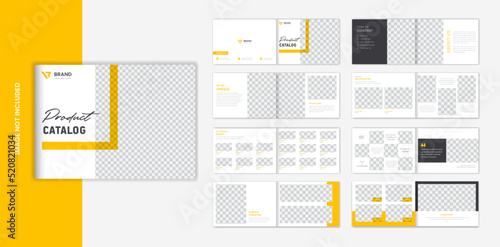 16 pages yellow Landscape product catalog brochure design 