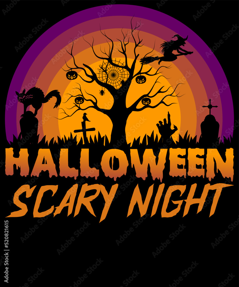 Halloween scary night T-shirt Design