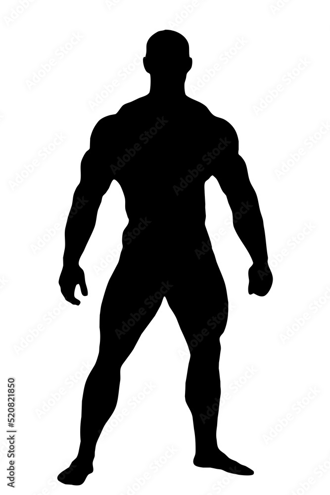 black silhouette of a man with muscles, an athlete black silhouette of a man with muscles, an athlete
