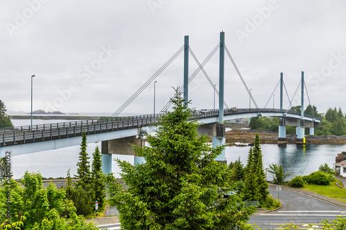 A view from the Baranof Castle hill out across the Sitka channel in Sitka, Alaska in summertime