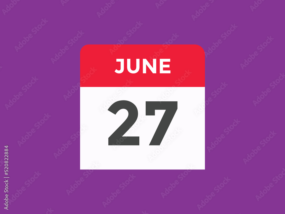 june 27 calendar reminder. 27th june daily calendar icon template. Vector illustration
june 27 calendar reminder. 27th june daily calendar icon template. Vector illustration