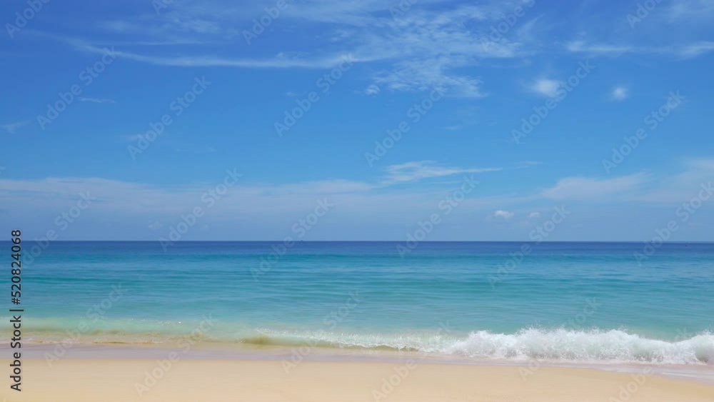 Professional video 4K Low angle view landscape beach sand seascape background in good weather day Tropical weather Locations Andaman sea Phuket Thailand. Nature and Go Everywhere travel concept. Professional video 4K Low angle view landscape beach sand seascape background in good weather day Tropical weather Locations Andaman sea Phuket Thailand. Nature and Go Everywhere travel concept.