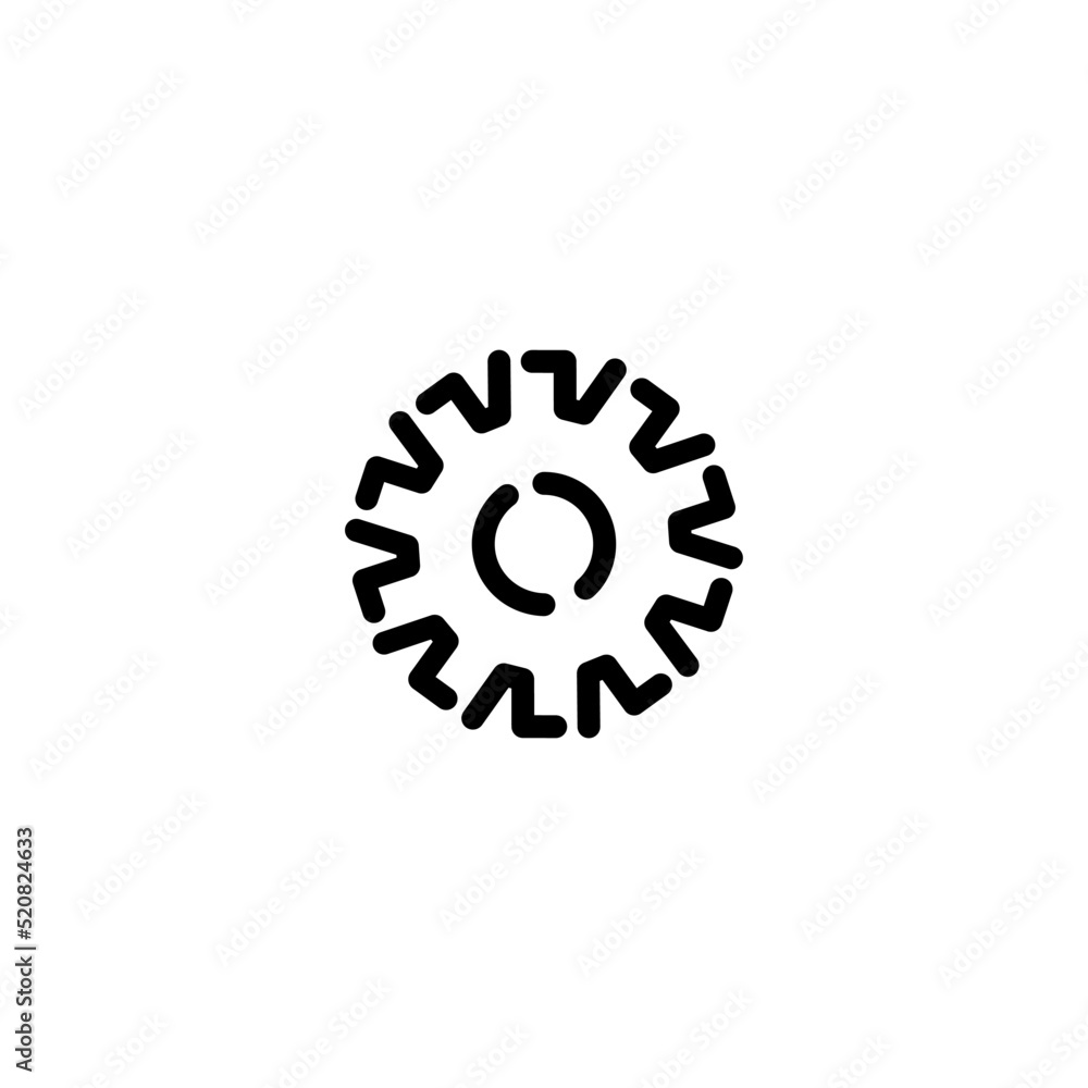 Gear or settings icon on a white background